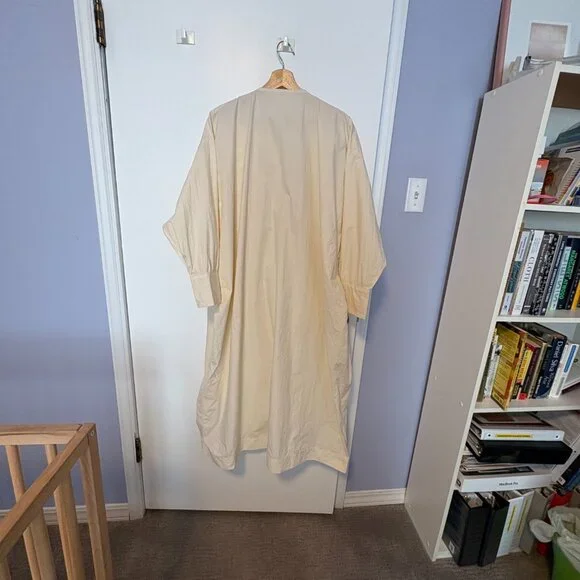 Black Crane NWT Women's Cotton Ruffled Dress in Ivory Sz L - Picture 3 of 11